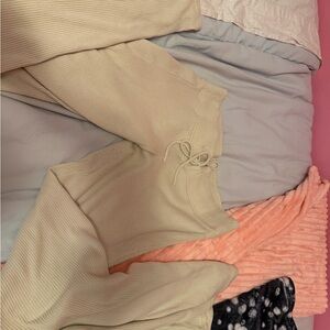 Cream Ribbed Knit Sweater